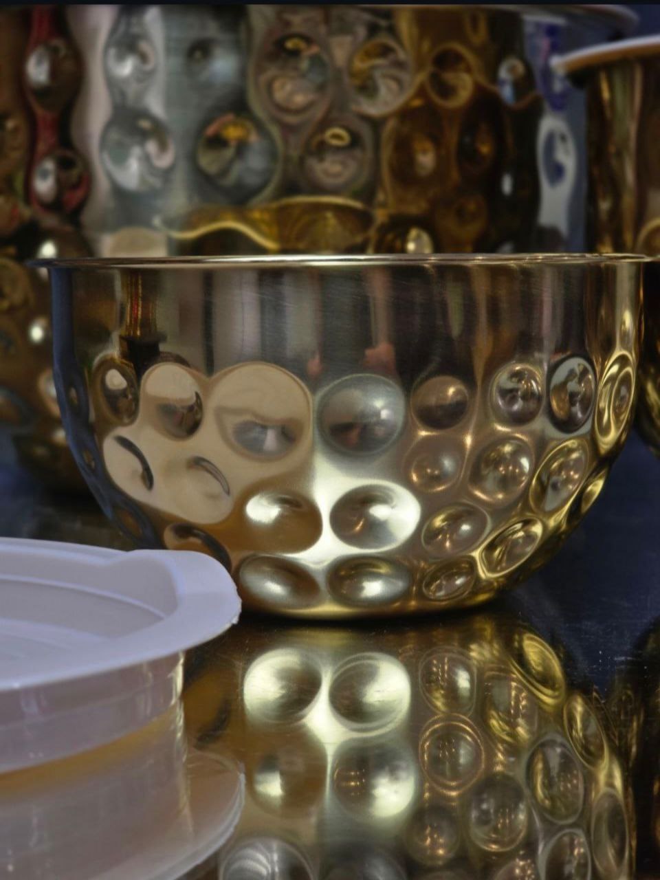 Pack 7 Bols Dore Martele + 7 Covercle - Luxormarket