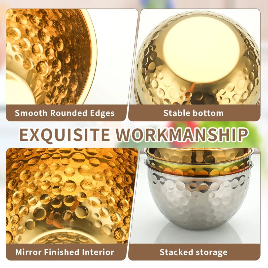 Pack 7 Bols Dore Martele + 7 Covercle - Luxormarket