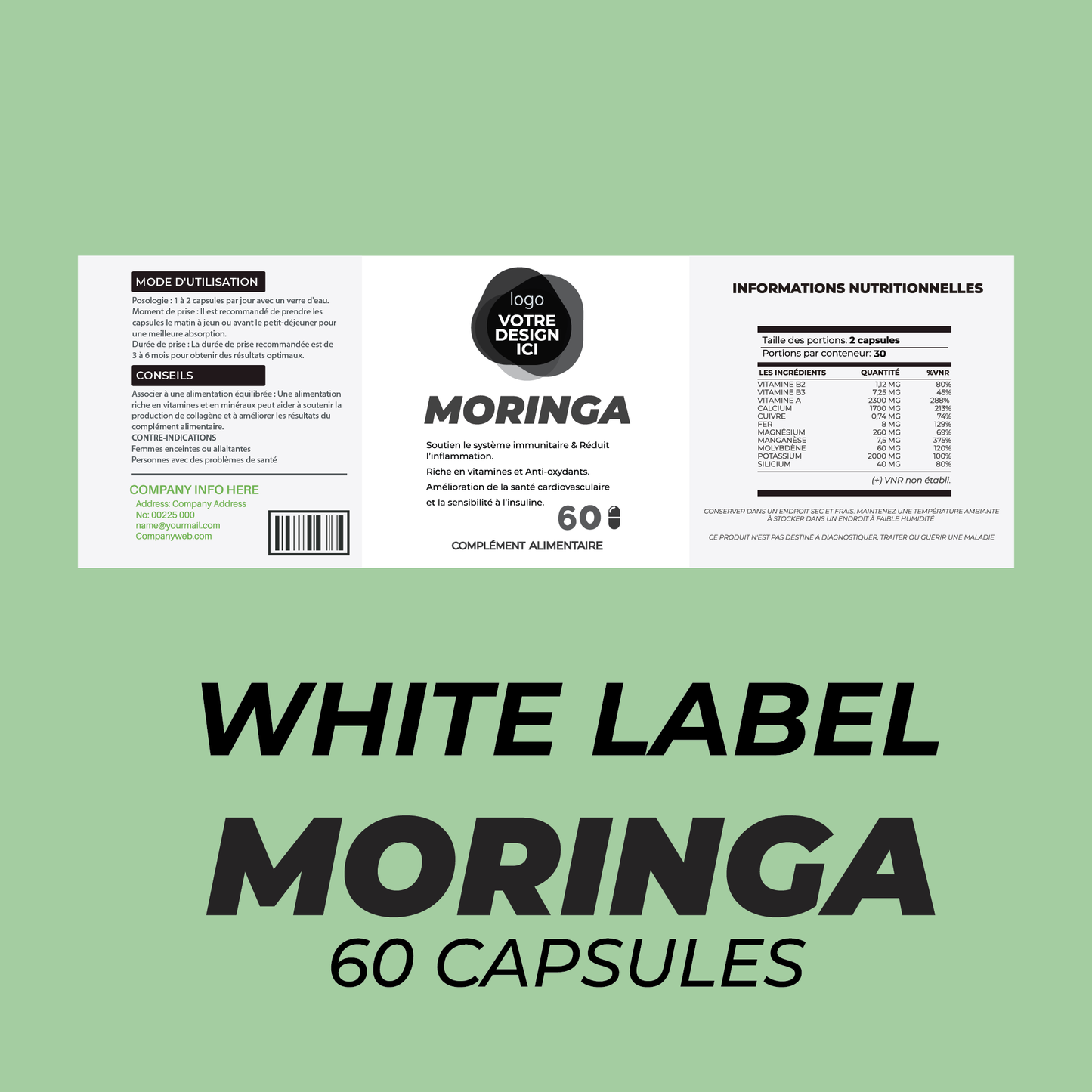 MORINGA 60 CAPSULES (WHITE LABEL) (Copy) - Luxormarket