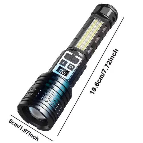 Lampe Led Zoom 2km Torche LED 7 Modes 1200mAh , IP44