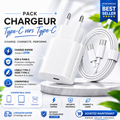 Pack Chargeur USB-C 20W + Câble Type-C | Charge Rapide