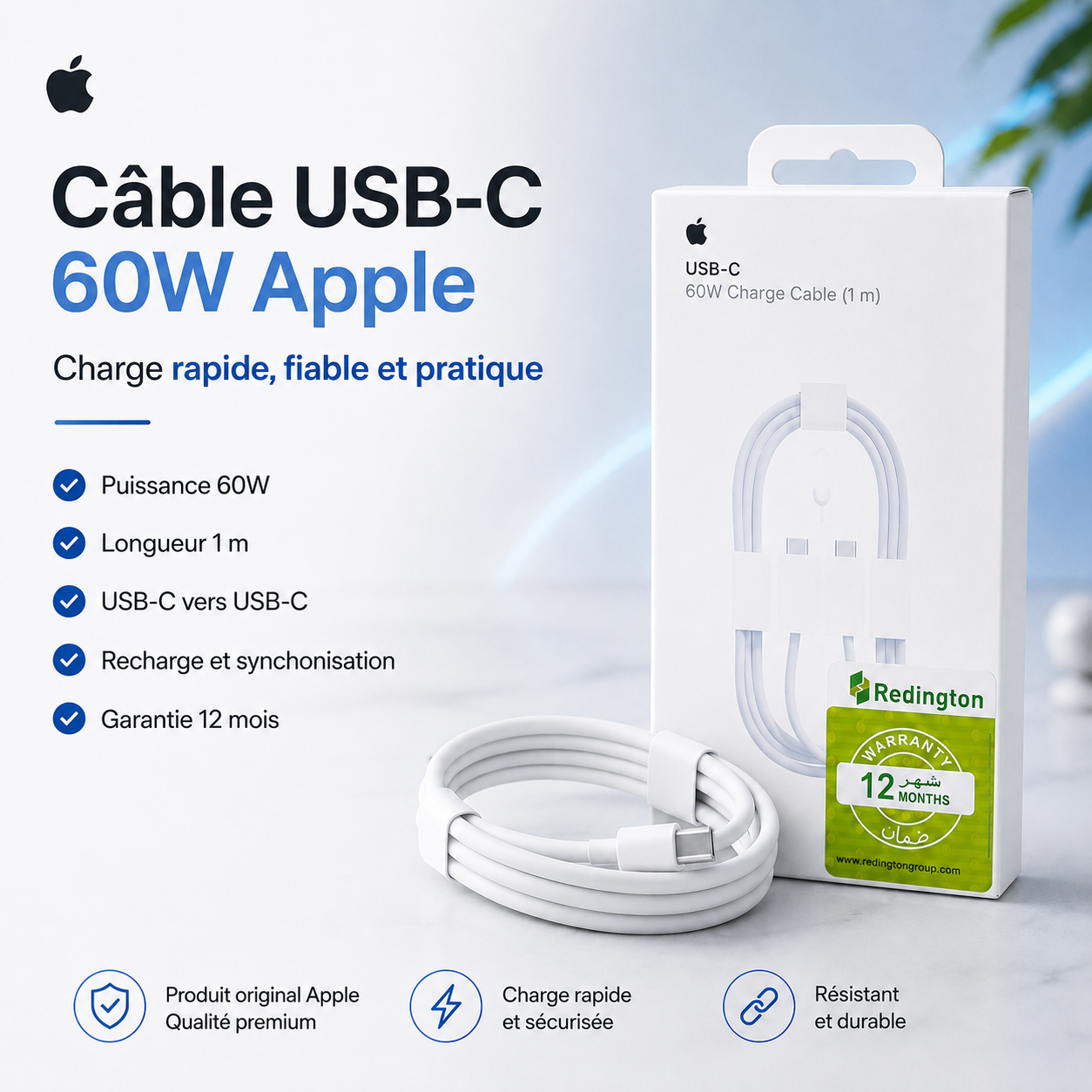 Apple USB-C 60W Charge Cable (1m)