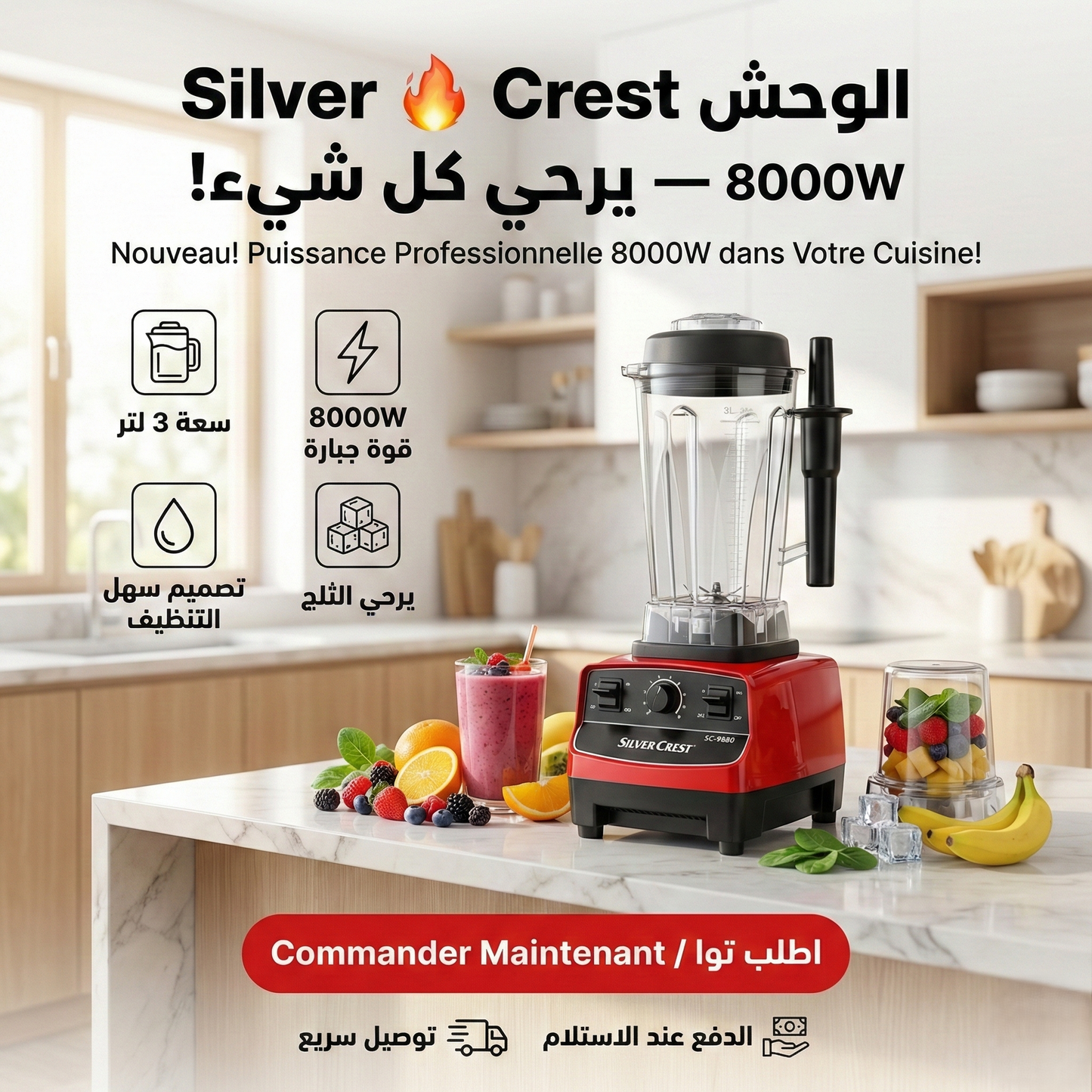 New Silver Crest Blender 3 Litre / 8000w