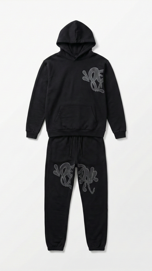 🖤 HOODIE + PANTALON GRAPHIC Black Edition