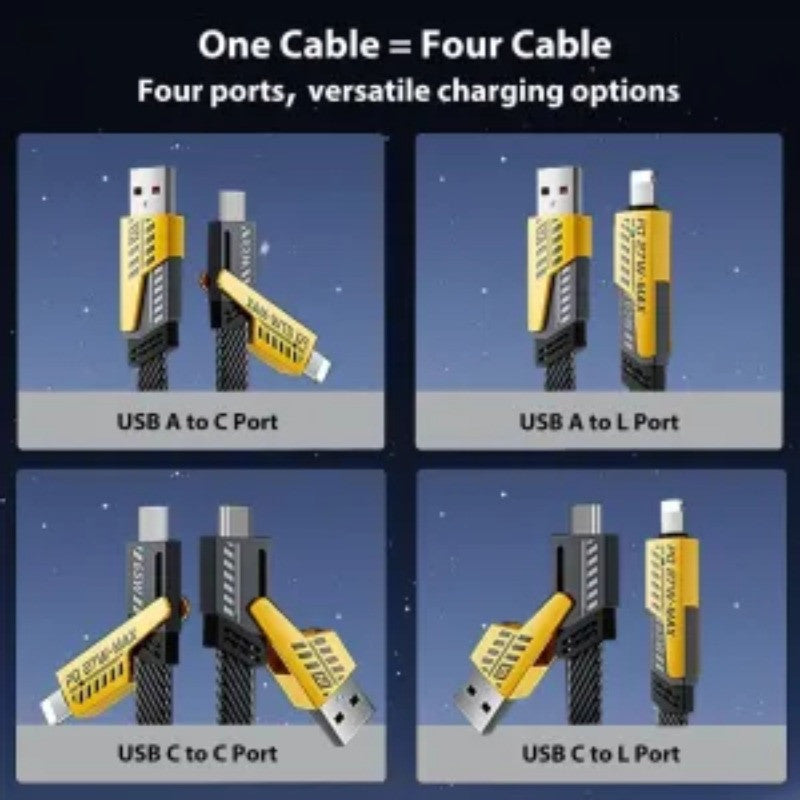 Câble Chargeur 4En1 Noir