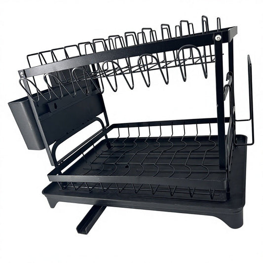 Égouttoir Noir 2 Niveaux قطار الماعون - Luxormarket