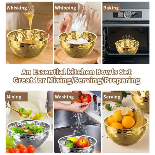 Pack 7 Bols Dore Martele + 7 Covercle - Luxormarket